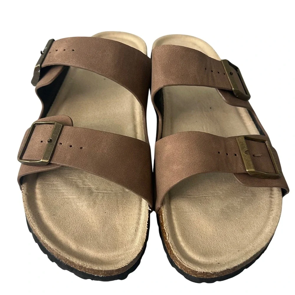 Lucky Brand‎ Sandals Slides Buckle Detail Comfort Casual Brown Mens Size 11